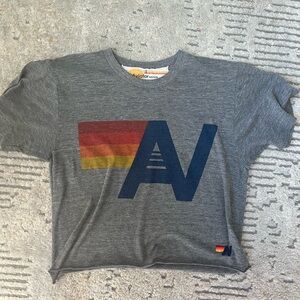 Aviator Nation Gray T-Shirt with Colorful Logo